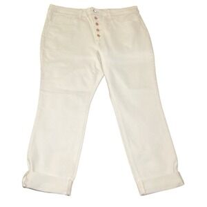 Universal Thread High Rise Skinny Jeans White Button Fly Cuffed Ankle